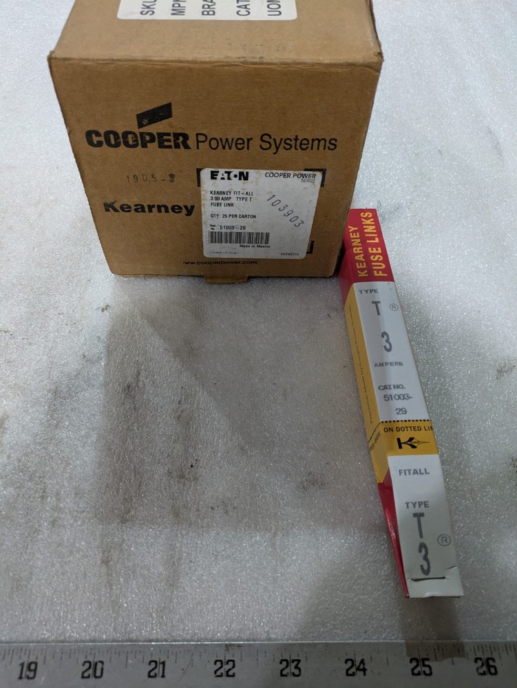 Kearney 51003 Type T Fit-All Fuse Link 3A Box of 25 Cooper Power Electrical OEM