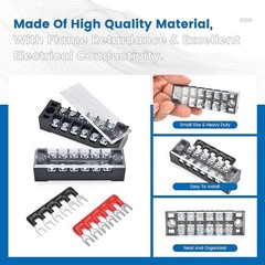 6 Sets Terminal Blocks 6Pcs 4 5 Position 600V 15A Dual Row Screw Terminal Strip