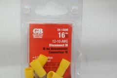 Lot of 2 Gardner Bender 20-145M 12-10 AWG Yellow Male Disconnect 16ct each TF