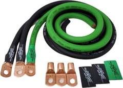 Sky High Oversized 1/0 Gauge AWG Big 3 Upgrade Green/Black Black, Green