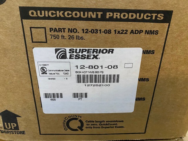 Superior Essex 12-801-08 600 ft Outdoor Data Cable Aerial 24 AWG