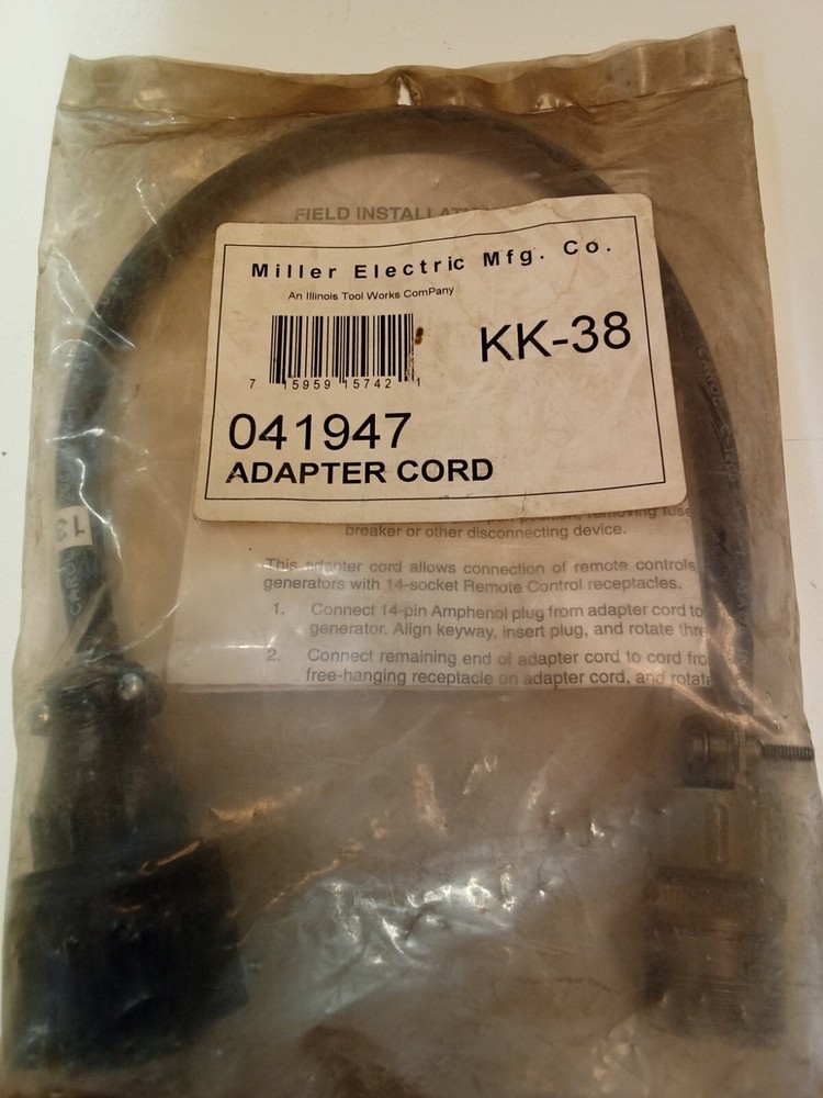 Miller Electric Mfg. Co. KK-38 Adapter Cord 041947