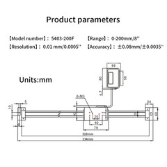 Digital Linear Scale DRO 0-200mm 0.01mm Magnetic Remote External Display