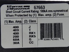 Ferraz Shawmut Mersen 67663 Power Distribution Block, 600V, 3P – NEW Surplus!