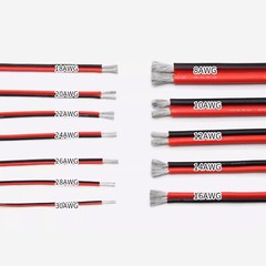 Twin Cable Silicone Flexible 8/10/12/14/16/18/20/24/26/28AWG Wire High Temp