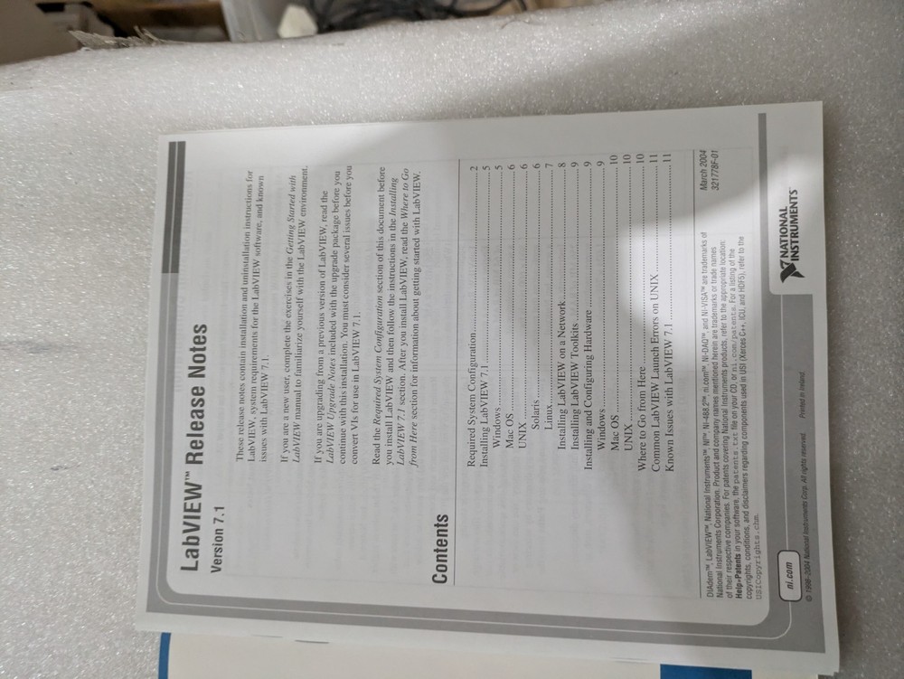 National Instruments 850670R-93 LabVIEW Software Windows 2000 NT XP ME 98 OEM