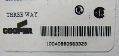 COOPER AHDECB315W 120/277V 15A 3 WAY WHITE SWITCH – LOT OF 2 / NEW NO BOX
