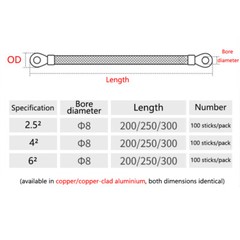 Copper Clad Aluminium/All Copper Flat Braid Earth Ground Lead Strap Cable Wire