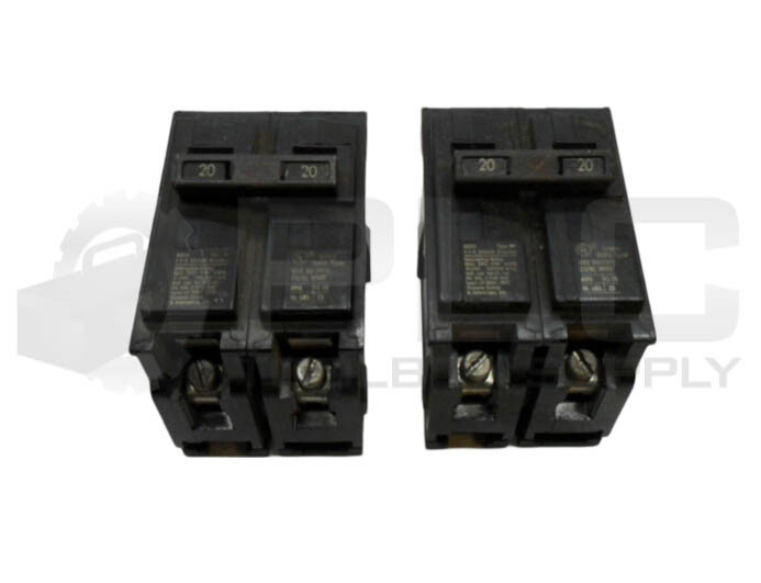 LOT OF 2 I-T-E Q220 CIRCUIT BREAKER 20A 240VAC 2 POLE