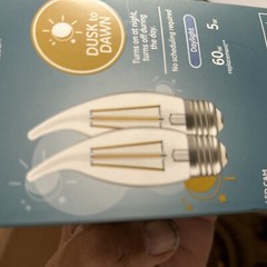 LED+ Light Bulb, Daylight, Dusk-to-Dawn, 500 Lumens, 5-Watts, 2-Pk. -93121494
