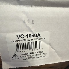 VALCOM 8in Talkback Ceiling Speaker w Vol Con VC-1060A UPC 799111008189