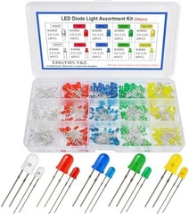 300pcs 3mm 5mm LED Diode Assortment Kit White Red Blue Green Yellow Light