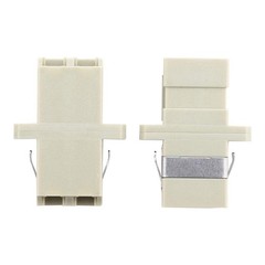LC to LC Duplex Multimode Fiber Optic Adapter Coupler, Beige, 10 Pack