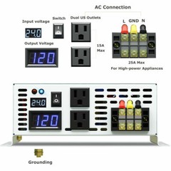 3000W Pure Sine Wave Inverter 24V DC to 120V AC Solar Generator Inverter new car