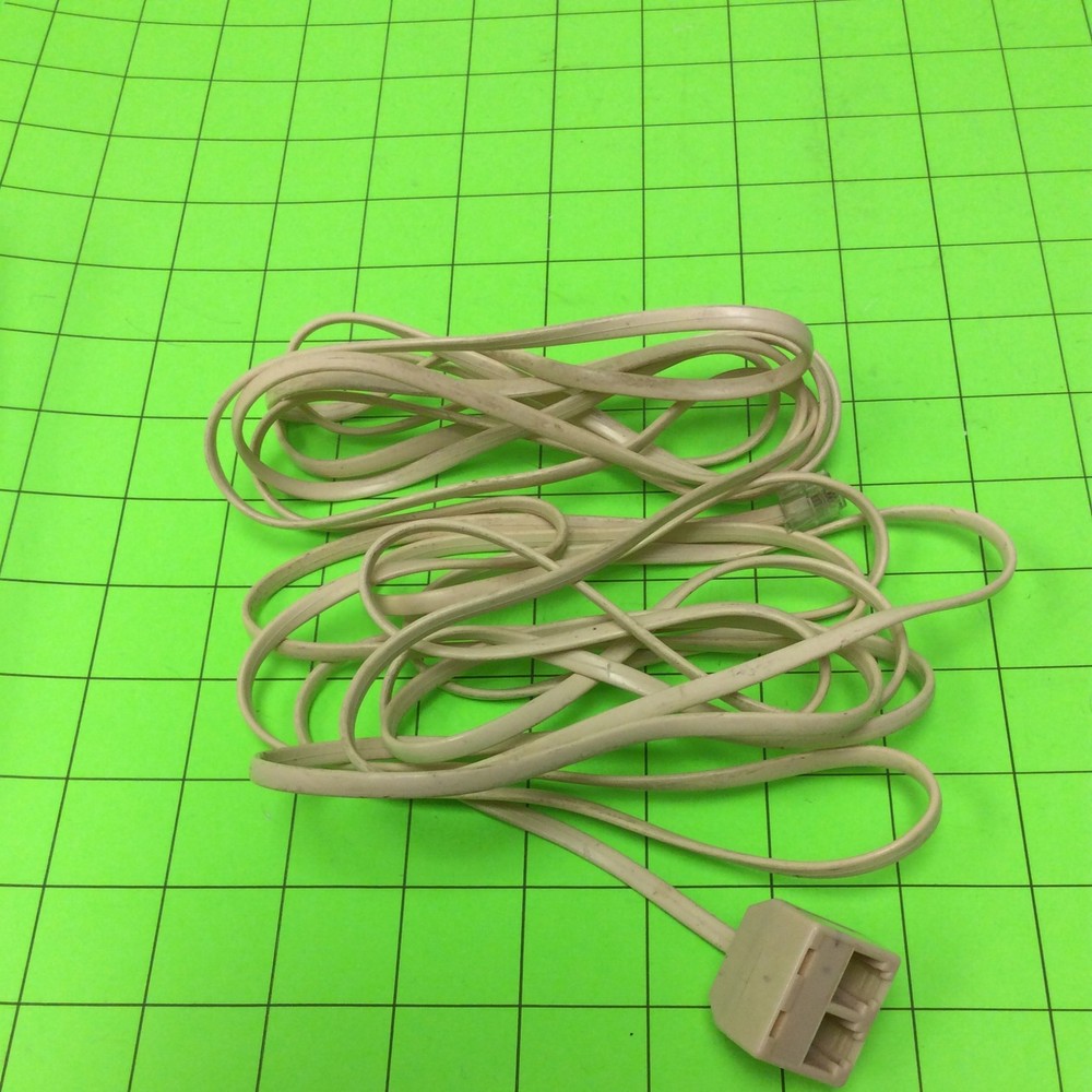 Telephone 15FT Beige Extender with Dual Jack Cable Cord