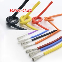 Flexible Soft Silicone Wire Cable2AWG/6/8/10/12/13/14/16/18/20/22/24/26/28/30AWG