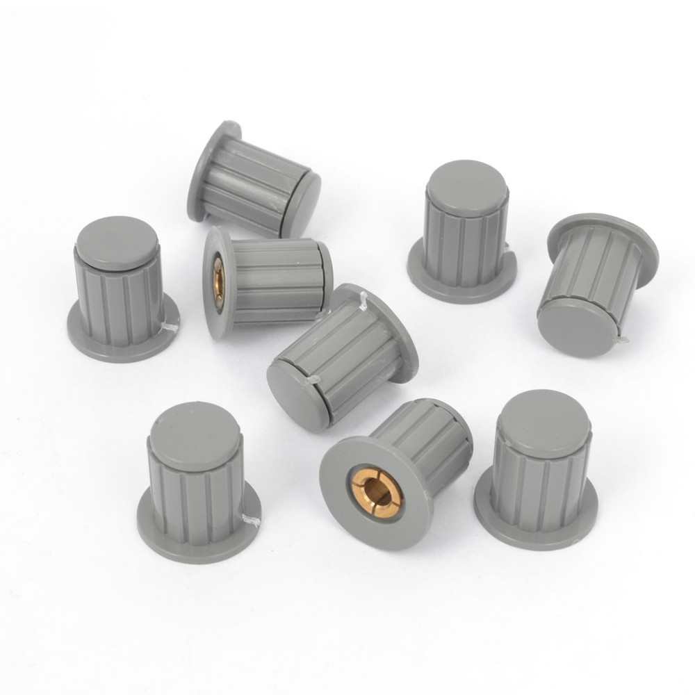 9Pack 4mm Dia Shaft Hole Dia Potentiometer Rotating Switch Knobs Gray