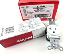 10pcs Pass & Seymour Legrand 5361-W Single Receptacle 20A 125V