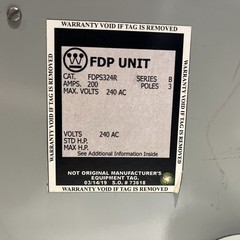 WESTINGHOUSE FDPS324R 200 Amp 240 Volts ✨Used Clean