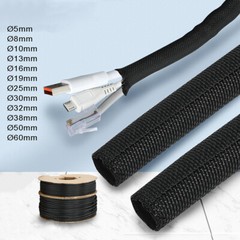 Black Braided Sleeving Self Closing Braid Cable Wiring Harness Loom Protection