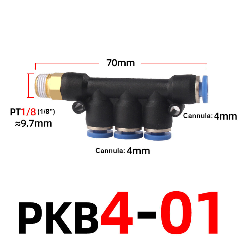 Thread Pneumatic 5 WAY Push In Fitting Connector Air Hose Tube 4mm 6mm 8mm 10mm