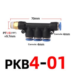 Thread Pneumatic 5 WAY Push In Fitting Connector Air Hose Tube 4mm 6mm 8mm 10mm