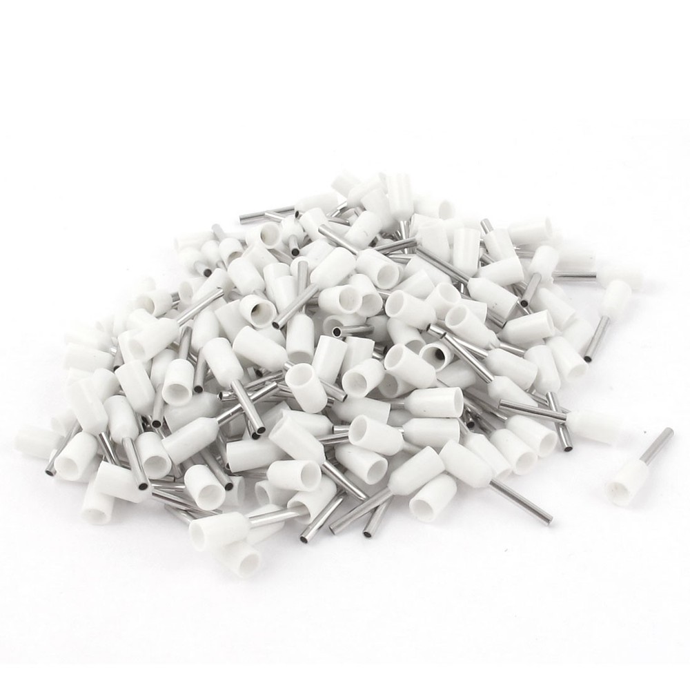 200Pcs E0508 22AWG Insulated Ferrule Wire Cord End Terminal Connector White