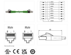 7000-74711-4780300, MurrElektronik, RJ45 male 0DEG / RJ45 male 0DEG shielded, 3m