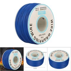 1Roll Wire Wrapping Single Copper Wire Strand 30AWG Cable 0.25mm Core Dia. Blue
