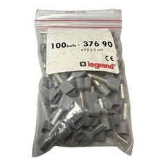 100 Pcs LEGRAND 037690 Insulated Cable End Cap 2×2.5mm² Starfix