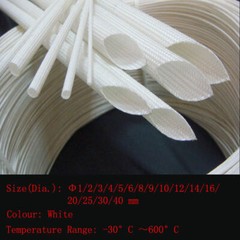 Φ1~40mm White 600°C HIGH TEMP Fiberglass Sleeving Wire Cable Insulating Tube