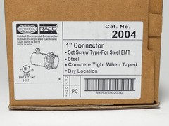 *Box of 12* Hubbell Raco 2004 1″ EMT Set Screw Connector – NEW Surplus!