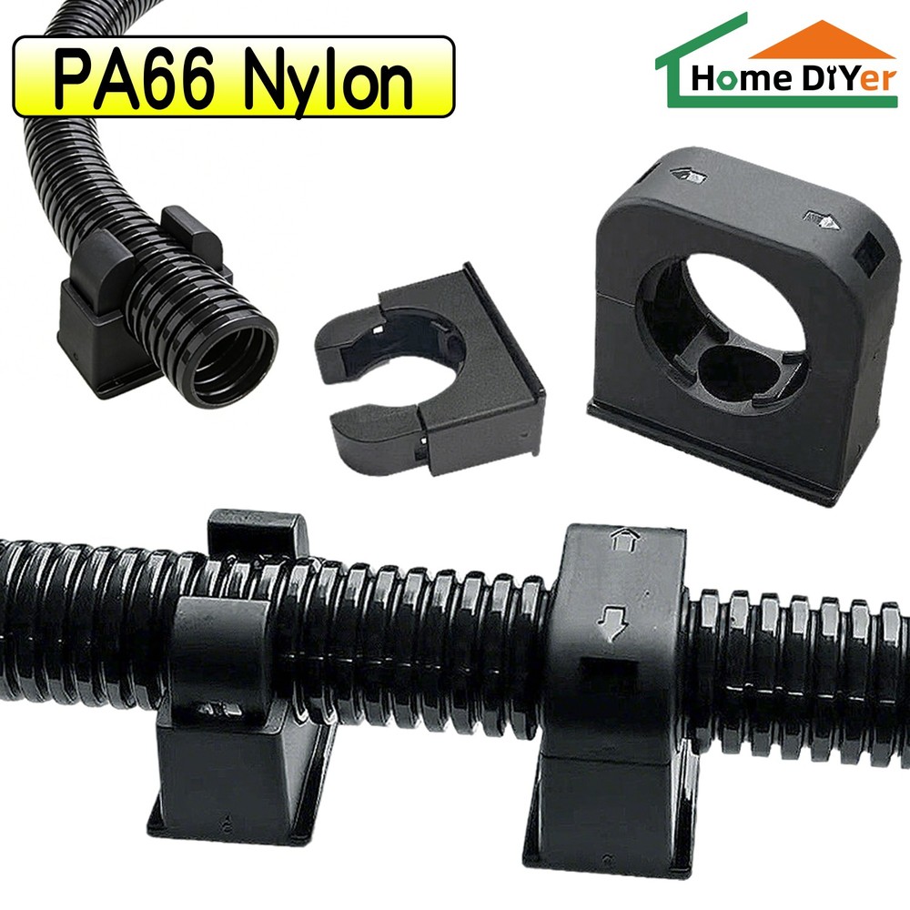 Plastic Conduit Clamp Clip For Cable Tidy Tube Trunking Corrugated Wire Tube