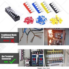 70pcs Terminal Block Set, 5pcs 6 Position Screw Terminal Strip 600V 15A