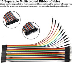 40PCS 20cm (8in) Breadboard Jumper Wires Female to Male Assorted Dupont Kit Set