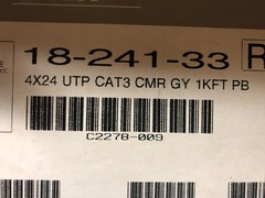 50′ Superior Essex 18-241-33 4 Pair 24 AWG UTP Cat 3 CMR Telephone Wire Cable