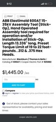 Elastimold 600AT High voltage Power Lineman Tool 15-35kV Assembly Tool Stick-Op