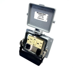 Mencom GF-RJ45-R-32 Panel Interface Connector with GFCI Duplex outlet, RJ45