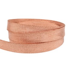 2-28mm Braided Ground Strap Copper Flat Braid Shielding Sleeve SingleWire 0.12mm