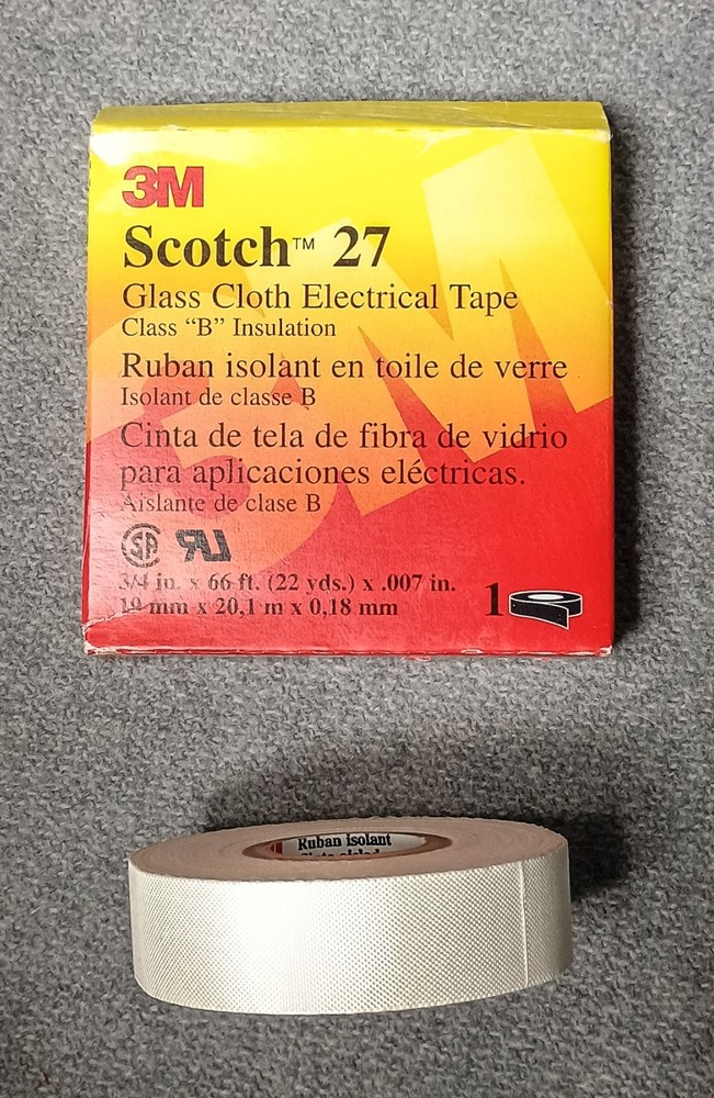 NEW 3M Scotch 27 Glass Cloth Electrical Tape Class B 3/4″ x 66ft x .007″