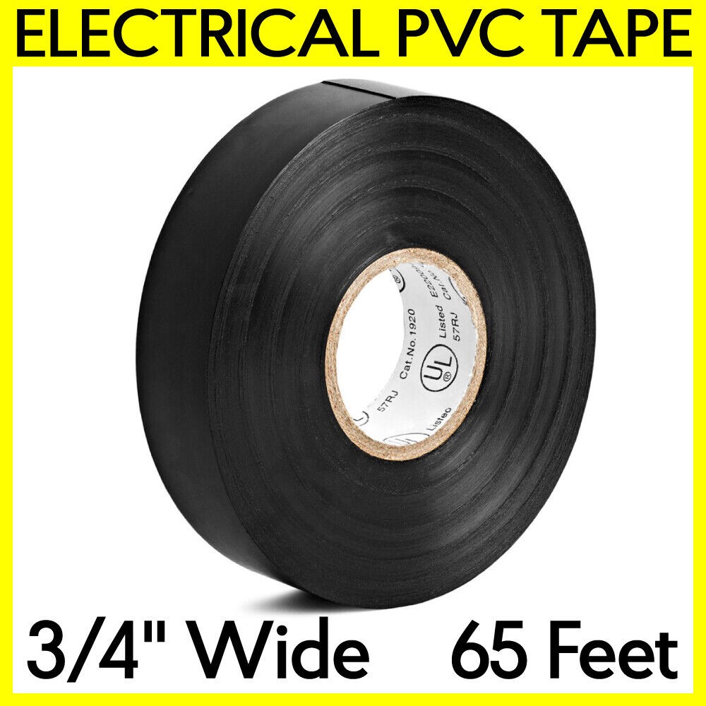 PVC Electrical Insulation Tape 65 Feet Stretchable Vinyl Duct Tape Roll Black