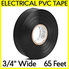 PVC Electrical Insulation Tape 65 Feet Stretchable Vinyl Duct Tape Roll Black
