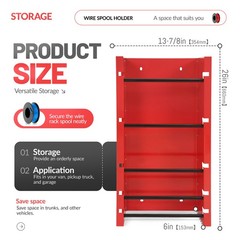 13.7X26X6″ Wire Spool Holder Wall-Mounted Dispenser for Electrical Industrial