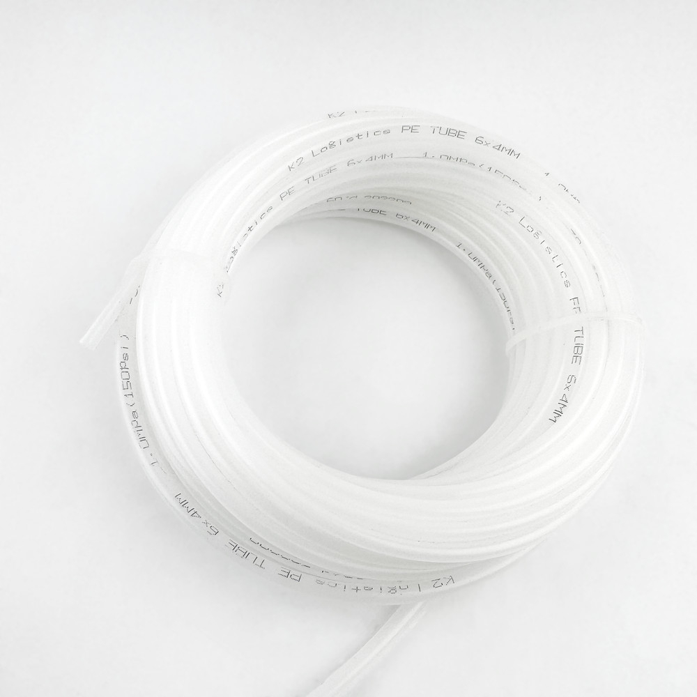 K2 Logistics PE Tube 6x4mm Clear Polyethylene Tubing Coil