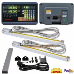 Digital Readout DRO Display+2pc Linear Glass Scale 2Axis Kit Mill Lathe Machine