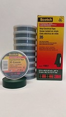 3M 10851 Scotch #35 Electrical Tape, 3/4-Inch by 66-Foot by 0.007-Inch, Green
