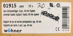 Wöhner 01915 Universal Busbar Support System 5-Pole 40mm Wohner Bus Bar
