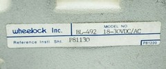 UNUSED WHEELOCK BL-492 LOUD BELL GREY 18-3OVDC/AC