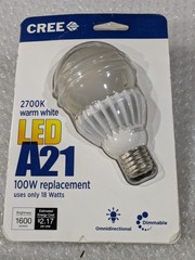 Cree A21-100W-27K-B1 LED Light Bulb 2700K 100W Replacement 18W 1600lm Dimmable