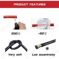 Silicone Wire 2 Pin Cable Electric 28-8awg Insulated Automotive Black Red Flat